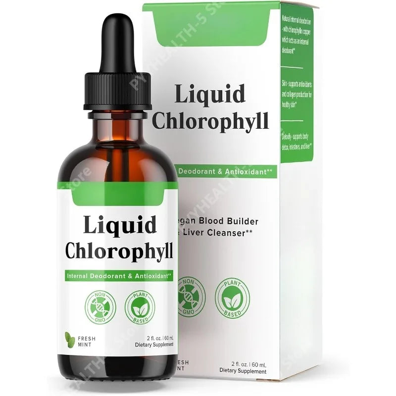 Liquid Chlorophyll Drops – Immune, Liver & Skin Support Liquid Supplement Drops Qst