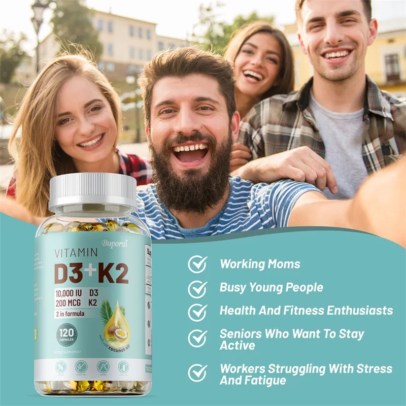 Vitamin D3 & K2 Supplement – Bone, Heart & Immune Support Vitamin Supplement Qst