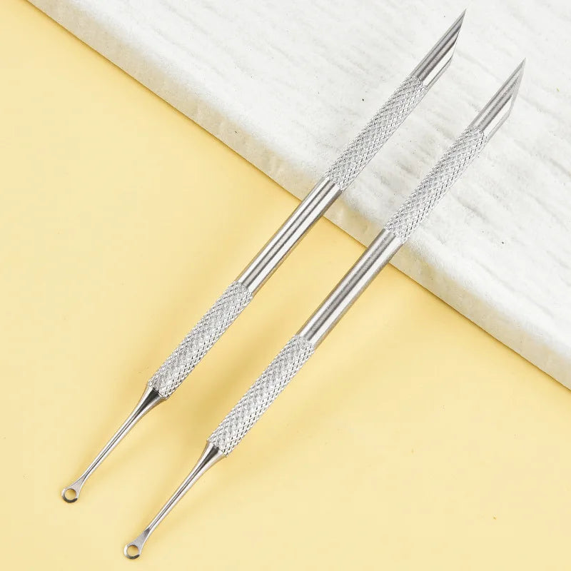 Double-Ended Stainless Steel Cuticle Pusher & Manicure Stick Manicure Tool Qme