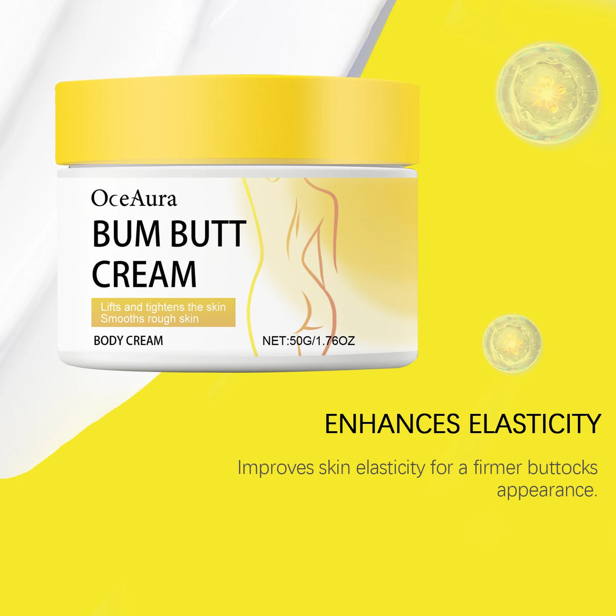 OceAura Butt Firming Cream – Collagen & Retinol Body Toner Body Firming Cream Qst