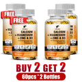 Calcium Magnesium Zinc + D3 Capsules | Bone & Sleep Support Mineral Supplement Qst 4 Bottles-60pcs
