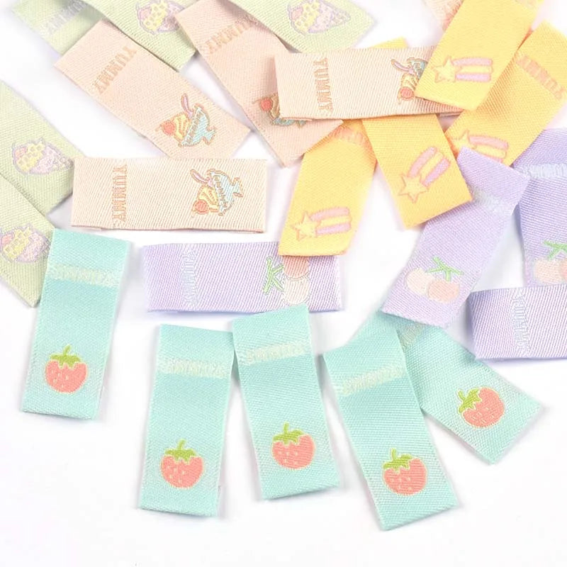 Embroidered Strawberry Ice Cream Cloth Labels for Sewing Embroidered Sewing Labels Qme