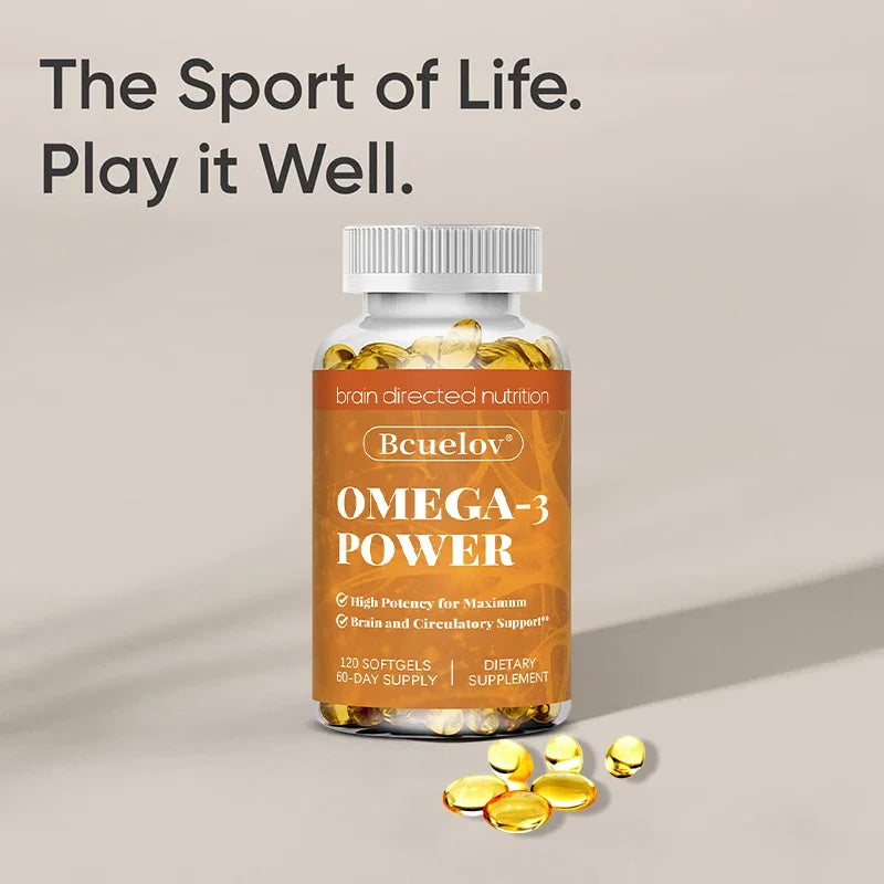 Omega-3 Fish Oil – High-Potency EPA & DHA, Non-GMO, Gluten-Free Omega-3 Supplement Qst