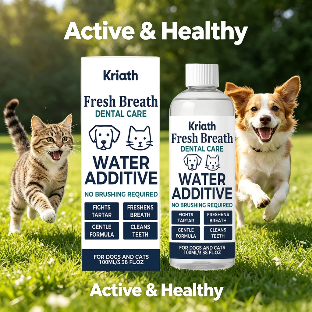Drinkable Pet Mouthwash – Plaque & Tartar Control, Fresh Breath Pet Dental Additive Qme