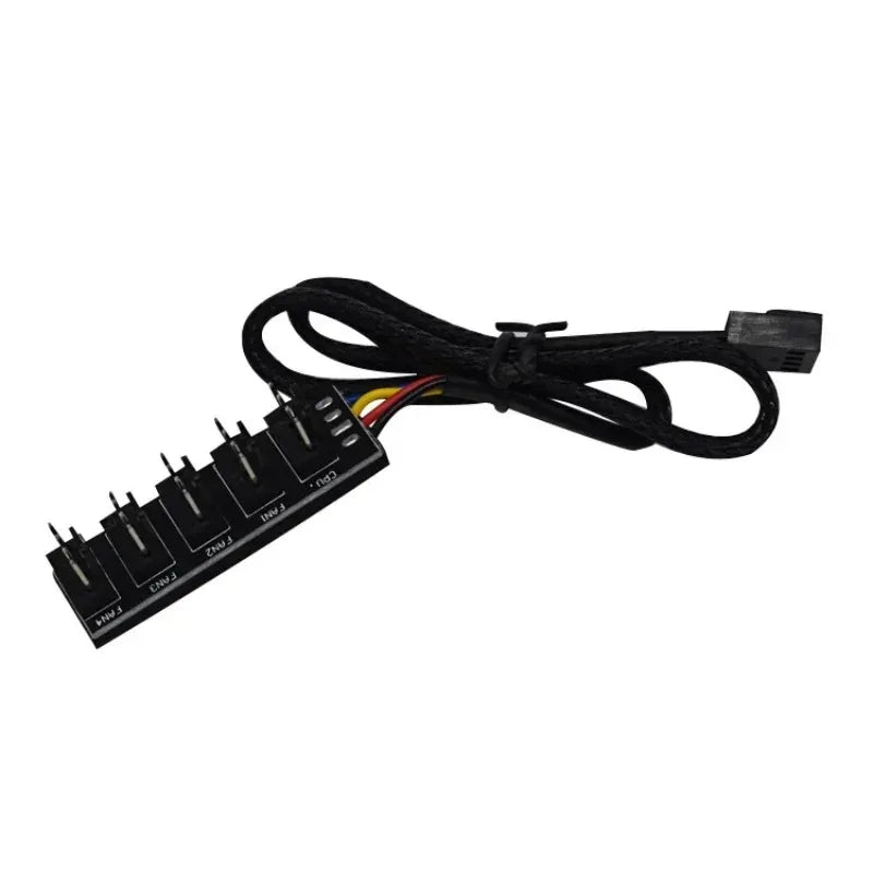 1-to-5 4-Pin PWM CPU Fan Braided Cable Hub Splitter | Qme Fan Cable Splitter Qme