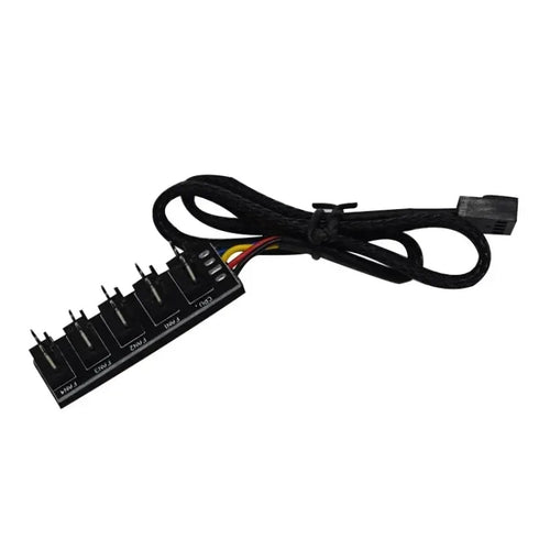 1-to-5 4-Pin PWM CPU Fan Braided Cable Hub Splitter | Qme Fan Cable Splitter Qme