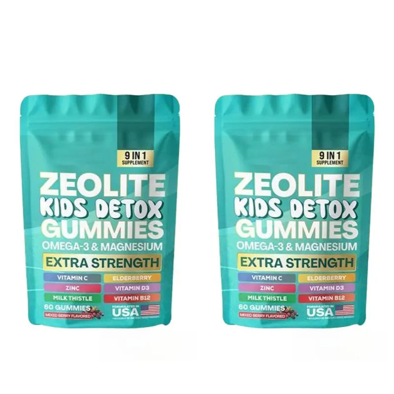 Zeolite Gummies 9-in-1 – Omega-3, Magnesium, Elderberry & More Wellness Gummies Qst 2 bottles-120 pieces