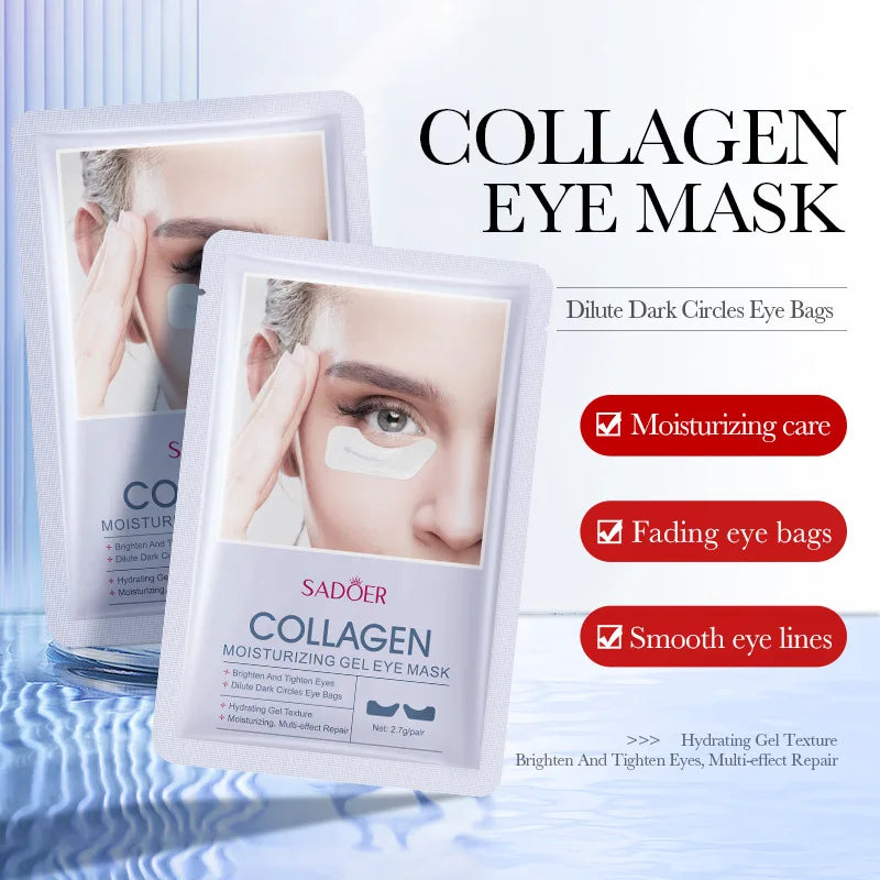 SADOER Hyaluronic Acid Collagen Face Mask 10pcs – Hydrating Patches Facial Sheet Mask Qst