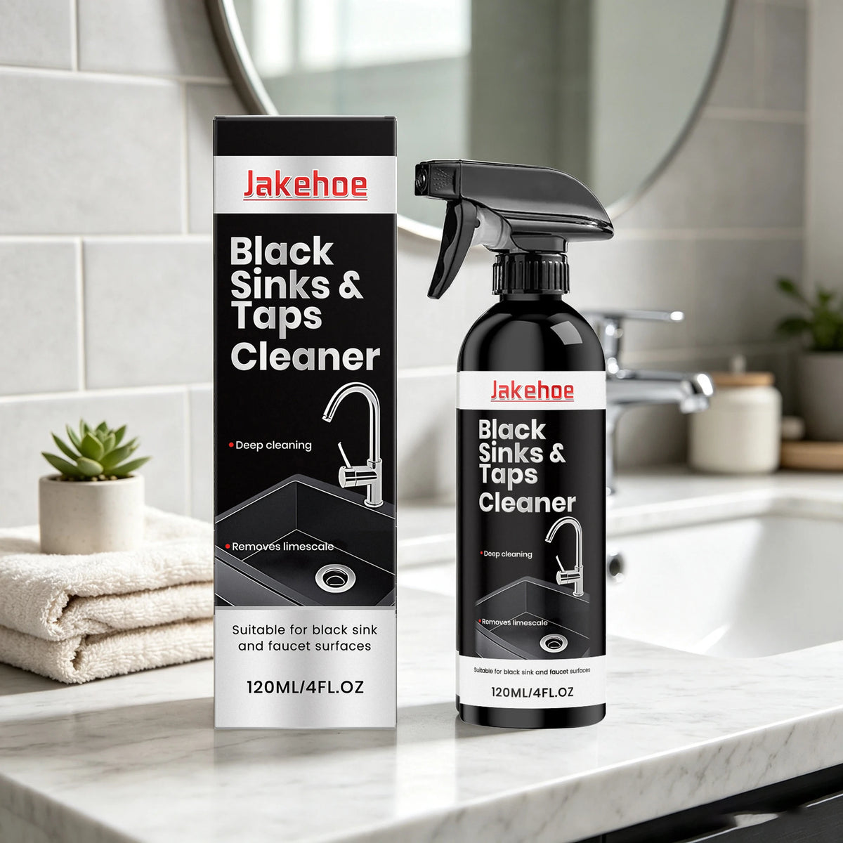 JAKEHOE 120ml Limescale & Water Stain Remover Spray Descaling Spray Qst