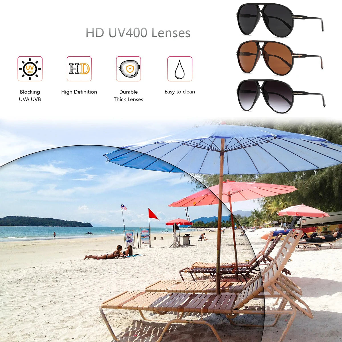 VOPHA S16 Retro UV400 Sunglasses with Strap – Unisex Fashion Sunglasses Qst