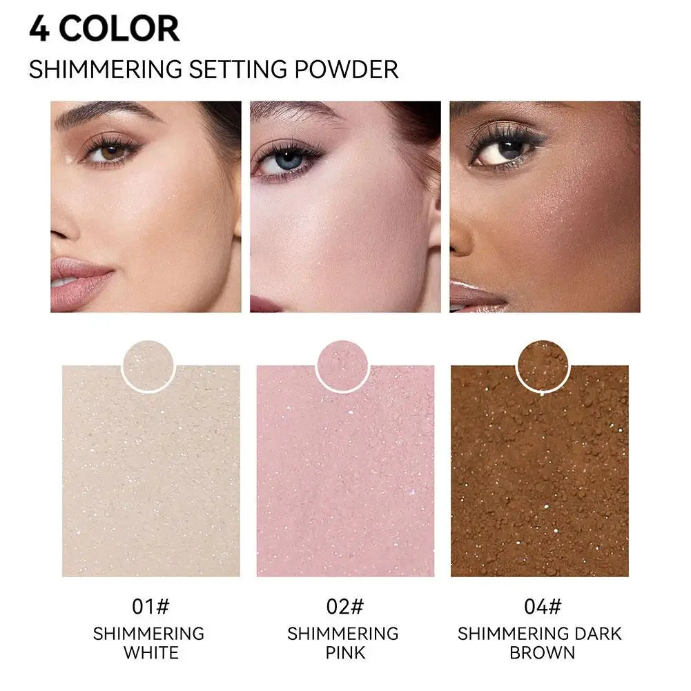 MLSMILE Shimmer Glitter Loose Setting Powder – Oil Control Loose Setting Powder Qme