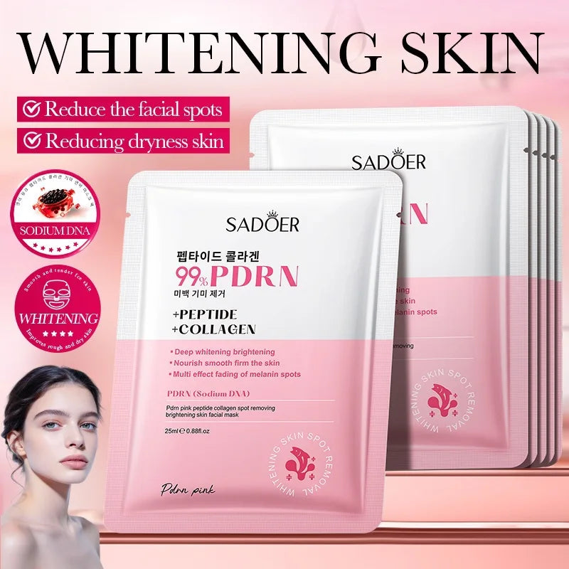 PDRN Collagen Face Mask – Moisturizing Glass Glow Skin Collagen Sheet Mask Qme