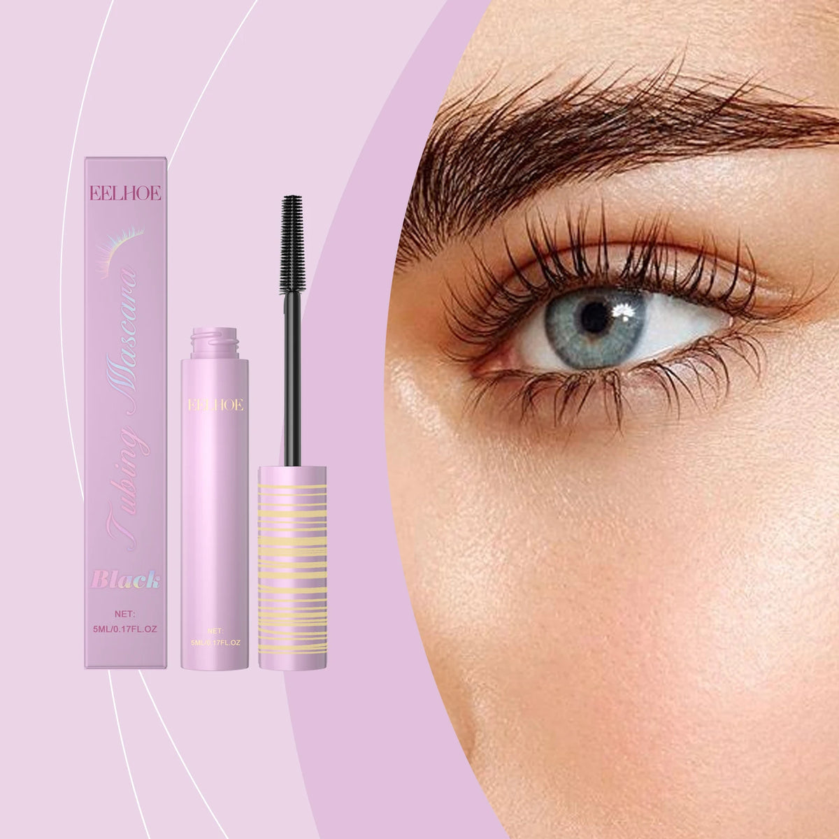 Eelhoe Black Mascara – Smudge-Proof Volumizing Eye Makeup Volumizing Mascara Qst
