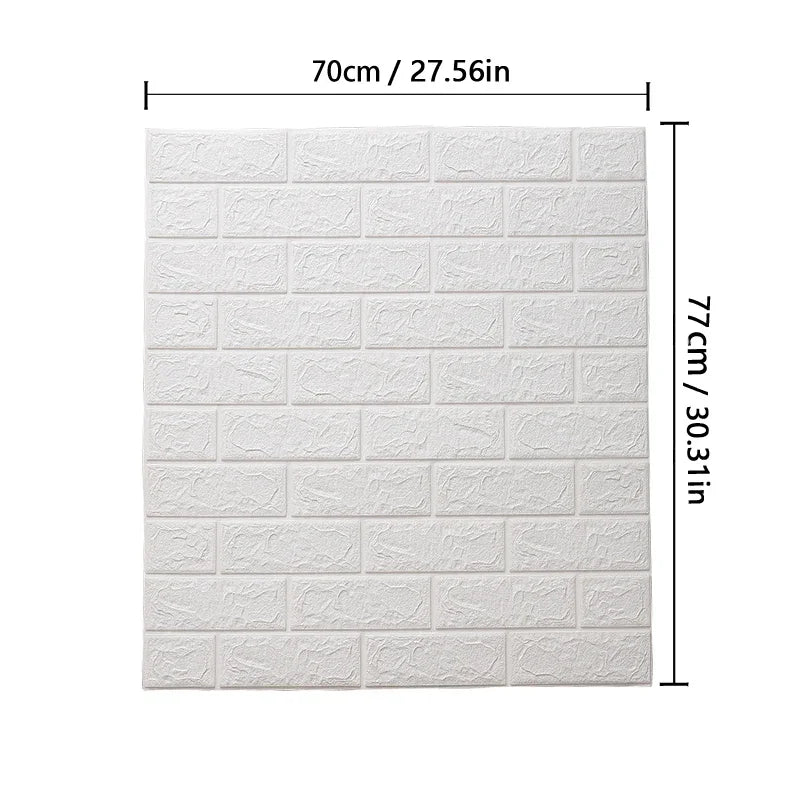3D Faux Brick Wall Sticker – Waterproof Self-Adhesive PVC Wall Sticker Panel Qme