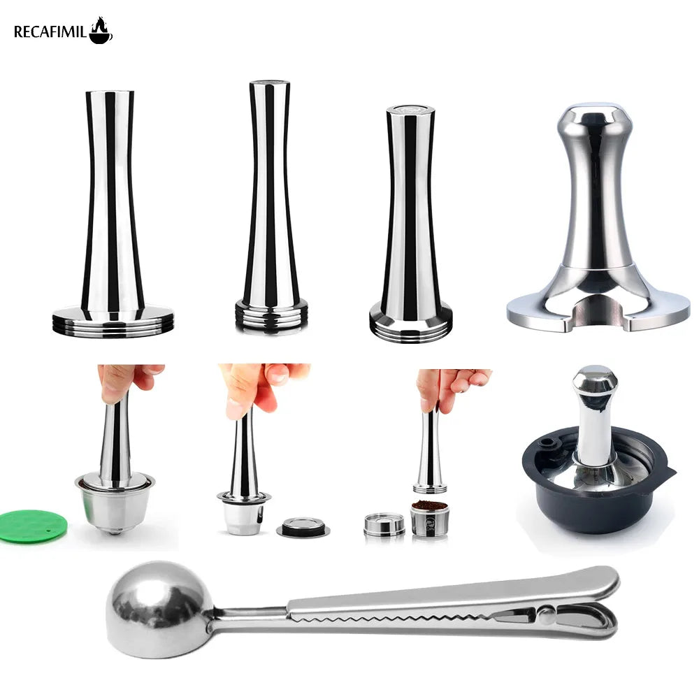 RECAFIMIL Coffee Tamper – Capsule & Portafilter Press Coffee Tamper Qst