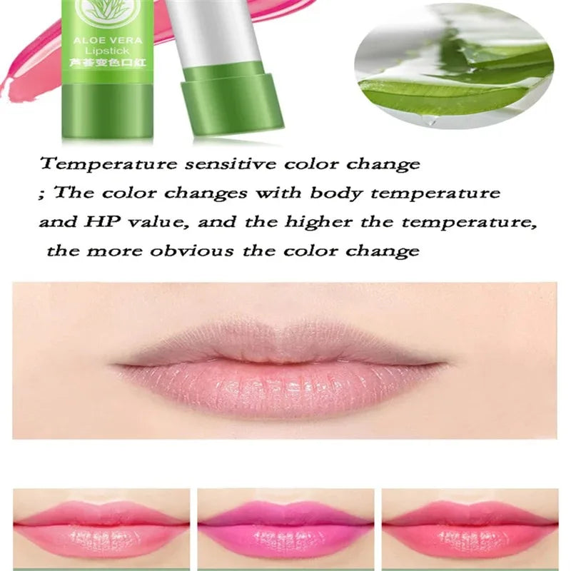 REAROYA Aloe Color-Changing Lipstick – Moisturizing Lip Balm Color-Changing Lip Balm Qst