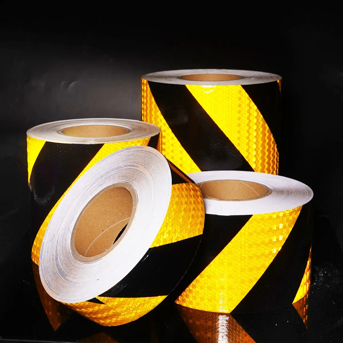 Yellow Reflective Adhesive Tape – Waterproof PVC Hazard Strips Reflective Safety Tape Qme