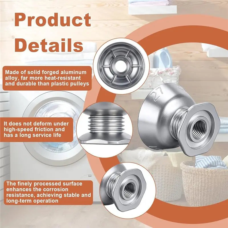 W10837625 Dryer Motor Pulley #27 for Whirlpool – 2-Pack Dryer Replacement Part Qst Default Title
