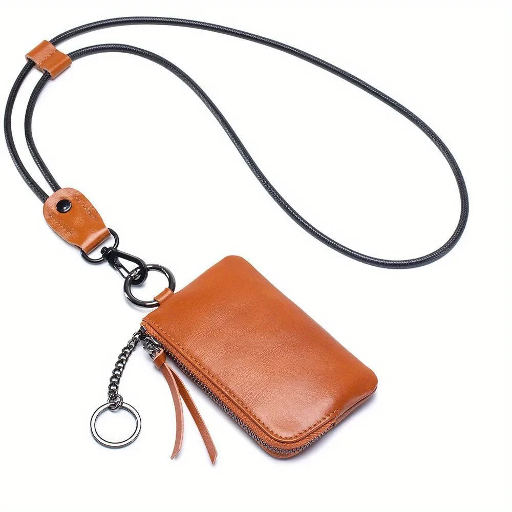 Faux Leather Neck Wallet Mini Coin Purse & Card Holder Neck Wallet Qme 1pc