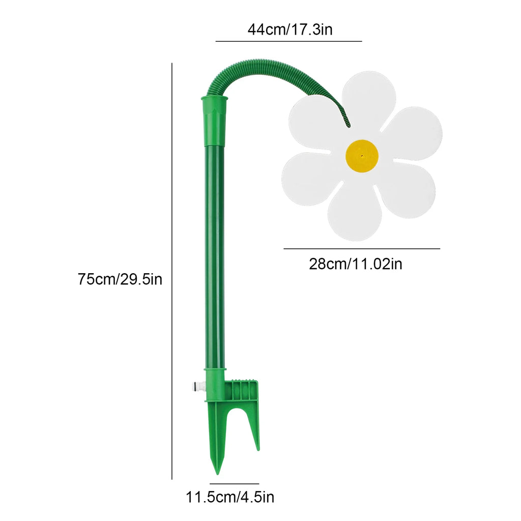 Dancing Daisy Flower Lawn Sprinkler – 360° Spinning Garden Sprinkler Garden Sprinkler Qme