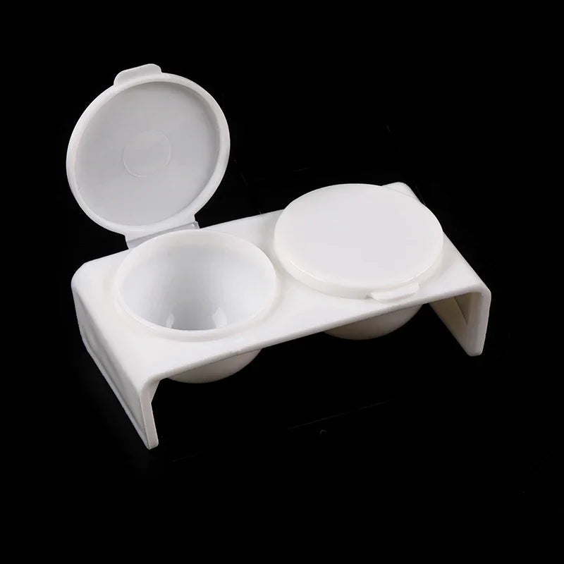 Crystal Nail Liquid Bowl – 2-Hole Cap for Pigments & Thinners Nail Art Tool Qme 1pcs