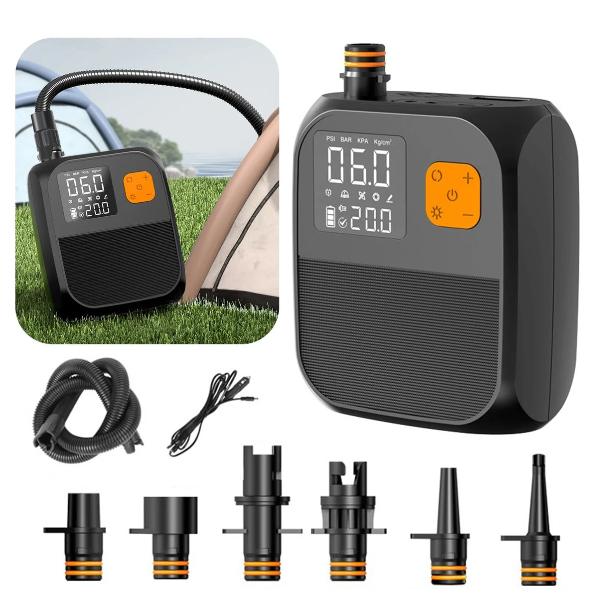 Qme 25PSI Rechargeable Electric SUP Paddleboard Pump Electric SUP Pump Qme