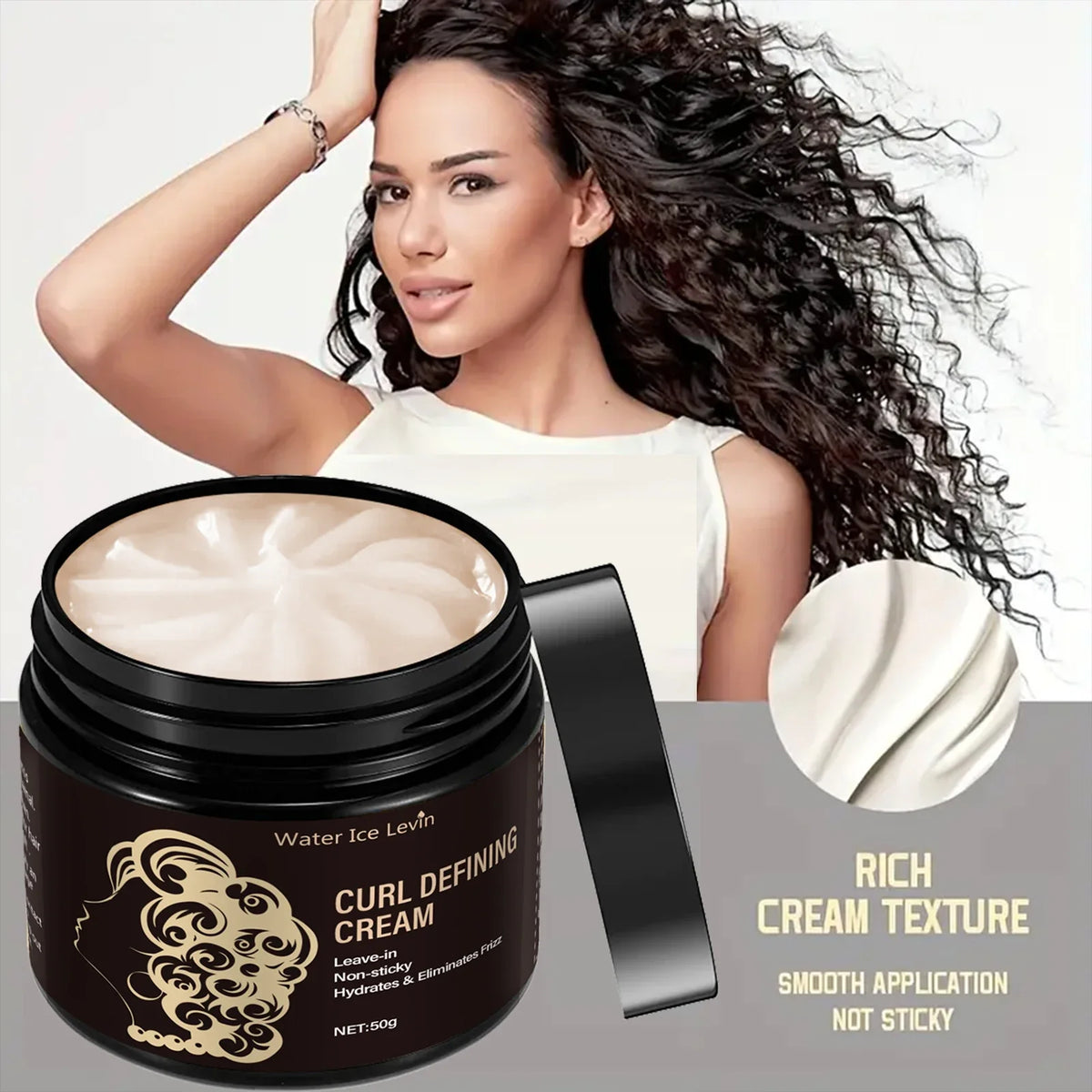 Travel-Size Coconut Oil Curl Cream – Leave-In Frizz Control Leave-In Curl Cream Qme