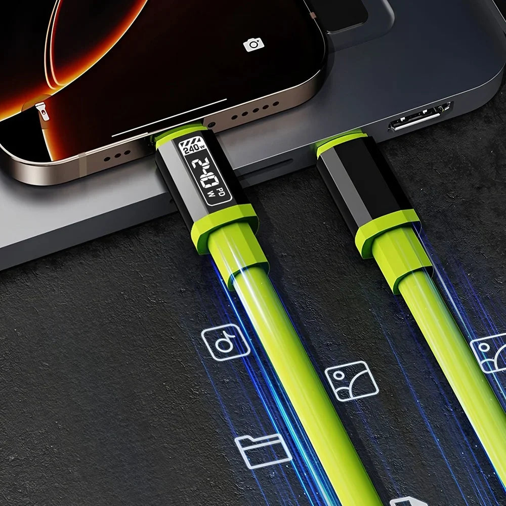 240W USB-C Fast Charging Cable 0.3M–2M | Type-C Charger USB-C Charging Cable Qme