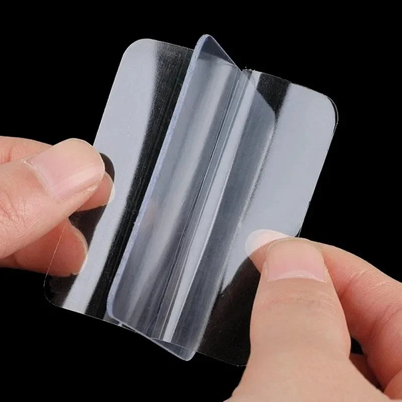 Strong Double-Sided Nano Adhesive Tape – Clear Square Wall Pads Nano Adhesive Tape Qme