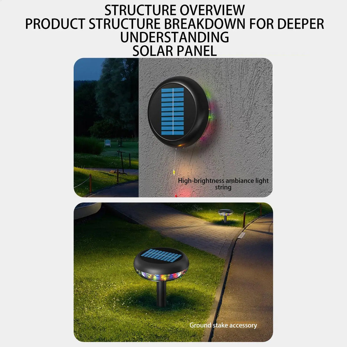 Solar Stake Lights Outdoor 3 Modes Color Changing Rechargeable Solar Stake Lights Qme
