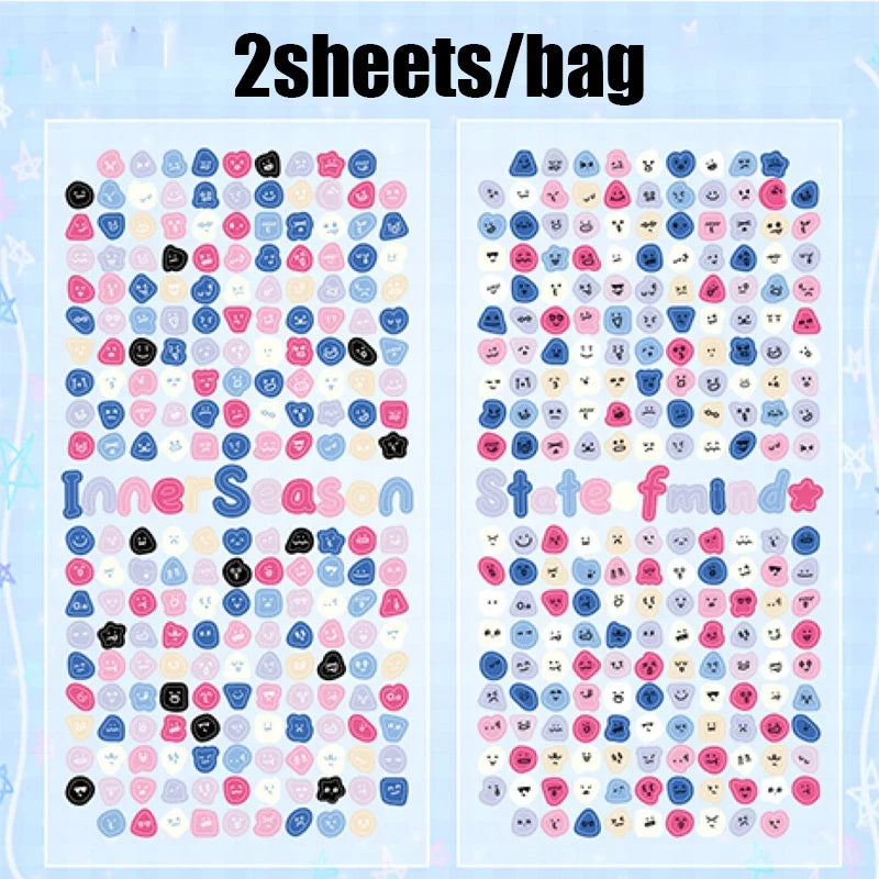 8 Sheets Cute Emoji Stickers – Nail Art, Scrapbooking & DIY Craft Sticker Sheets Qme A-3