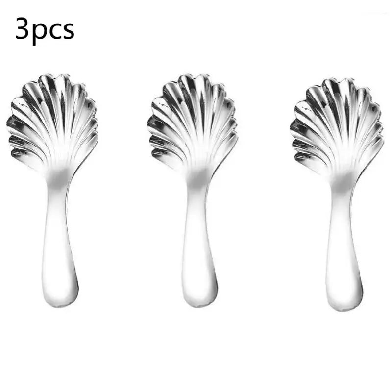Shell Tea Spoons Stainless Steel Stirring Coffee Sundae Spoon Stirring Spoon Qme A3