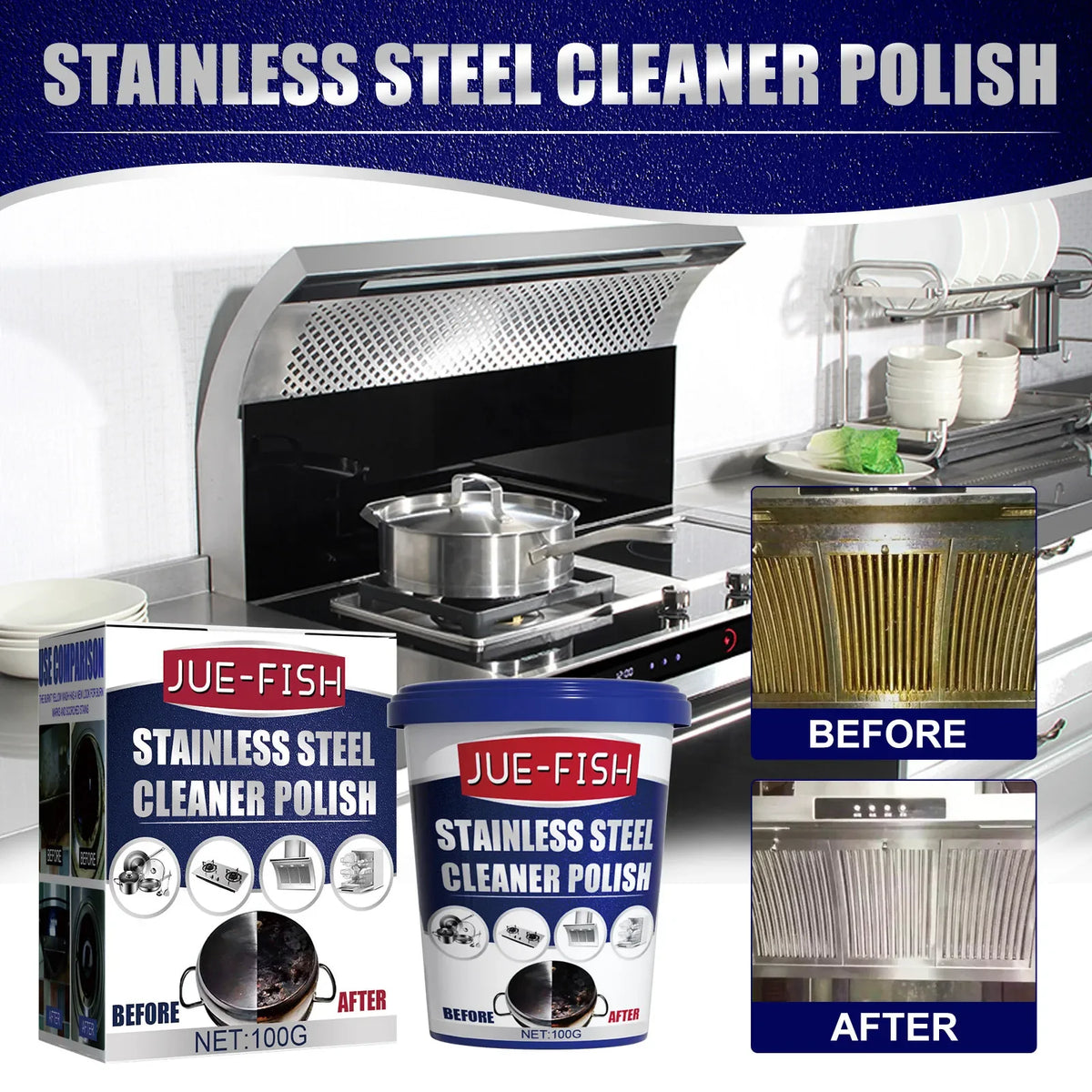 Stainless Steel Pot Bottom Cleaner – Cookware Polish & Degreaser Cookware Cleaning Paste Qme