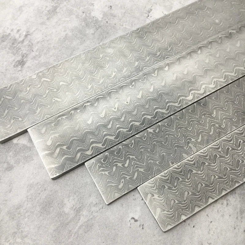 Damascus Steel Billet 22cm Water Wave Pattern – DIY Knife Making Knife Making Billet Qst