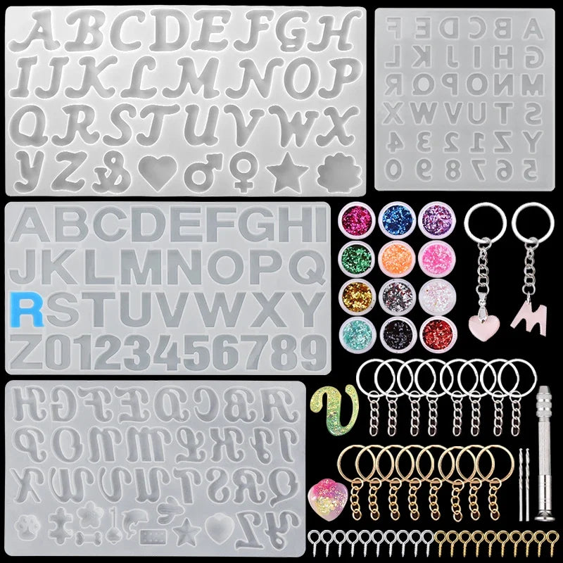 Alphabet & Number Silicone Resin Molds – Keychain & Jewelry DIY Silicone Resin Mold Qme