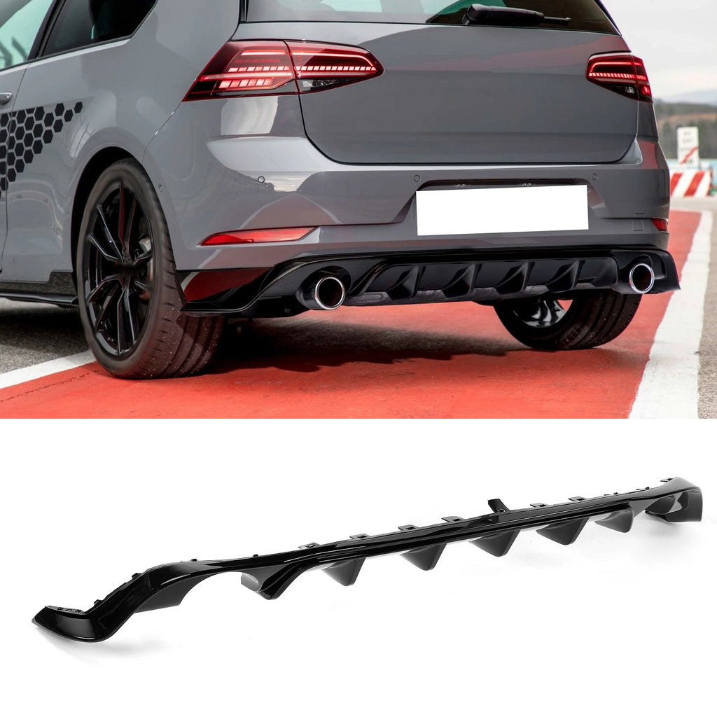 TCR Gloss Black Rear Bumper Diffuser Kit – MK7.5 2017–2020 Rear Bumper Diffuser Qst