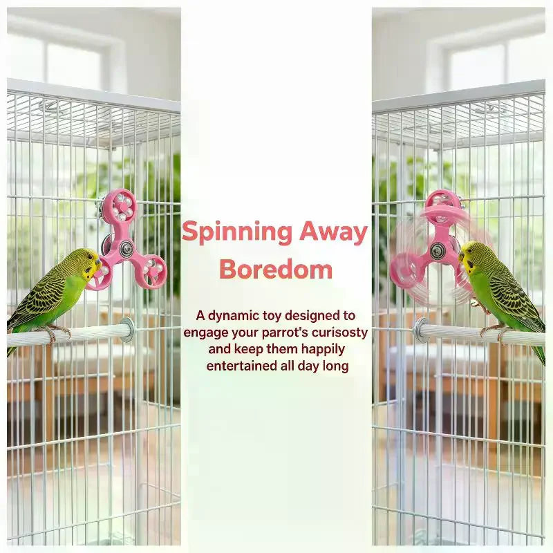 Interactive Rotating Spinner Toy for Cockatiels, Conures & Parakeets Interactive Bird Toy Qme