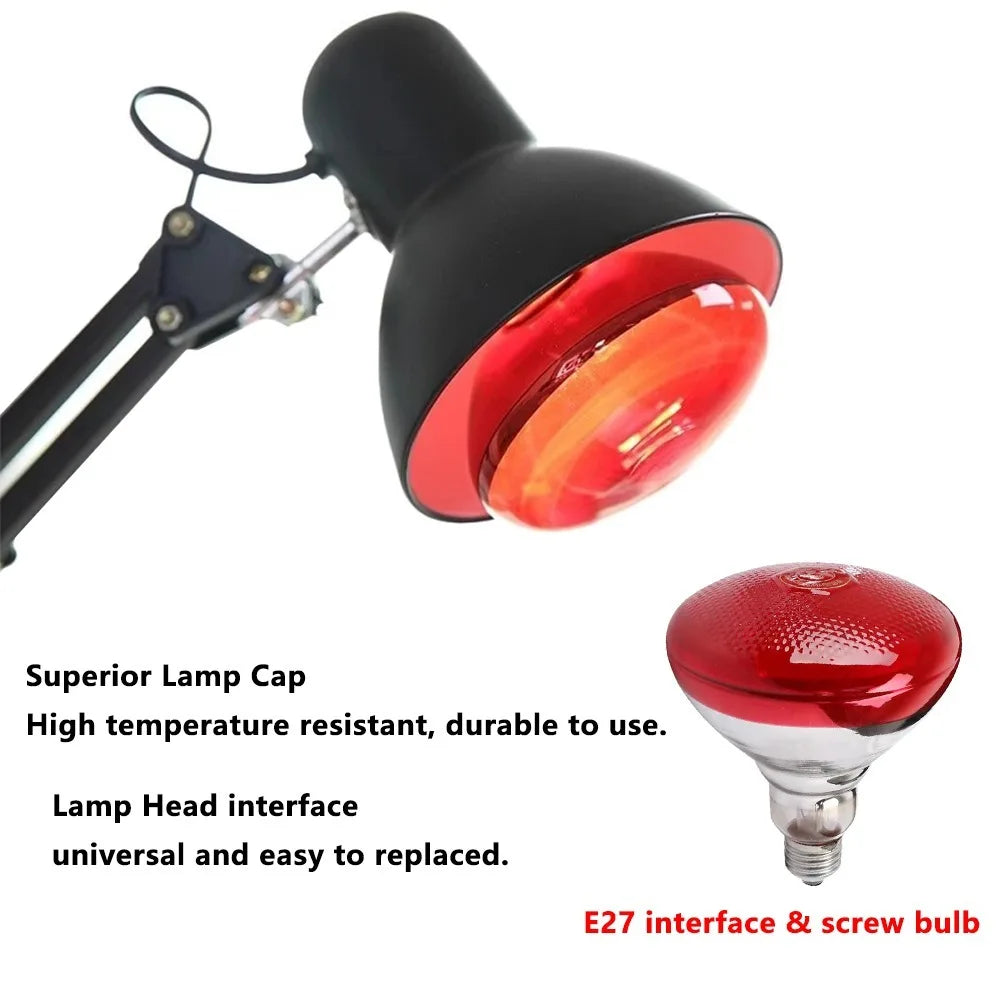 150W Red & Near Infrared Light Therapy Lamp 180° Adjustable Infrared Therapy Lamp Qst