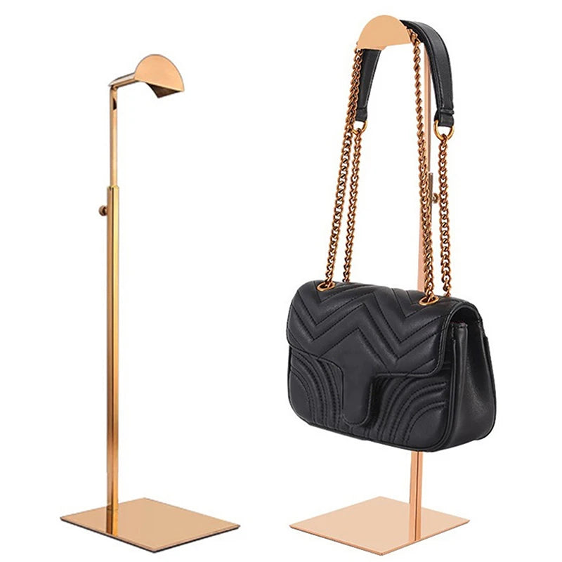 Adjustable Handbag Display Stand – Gold & Silver Purse Rack Handbag Display Stand Qst