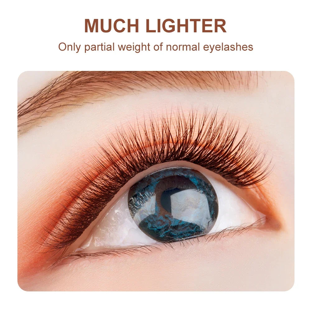 NATUHANA Brown Flat Ellipse Eyelash Extensions | Matte Finish False Eyelash Extensions Qme