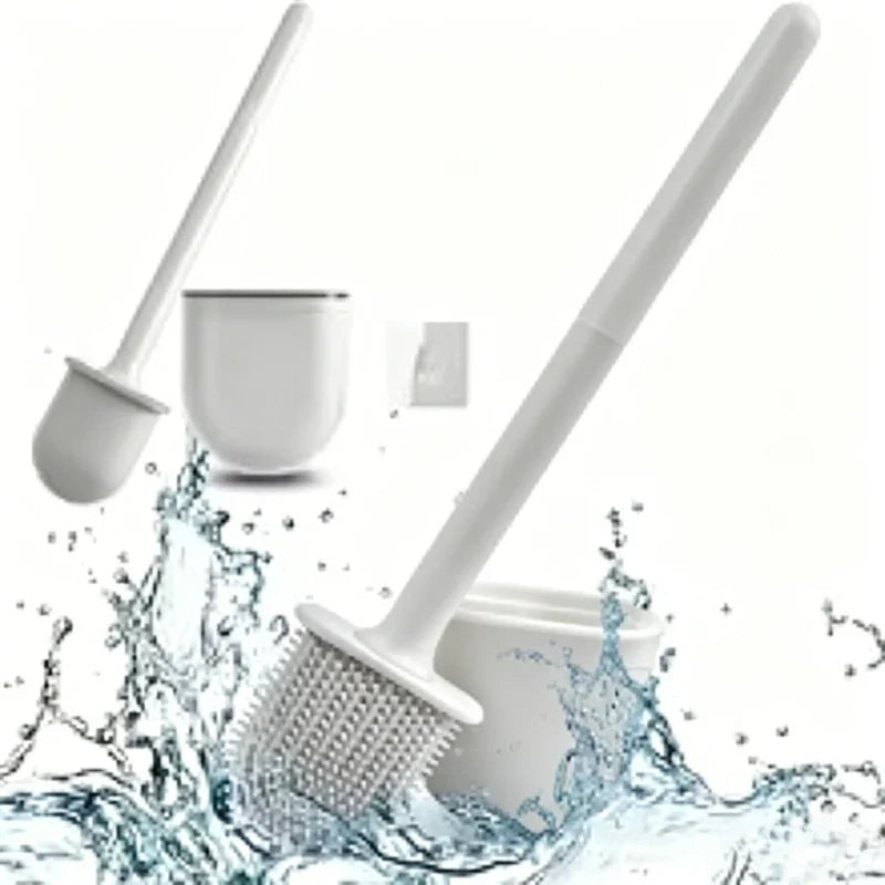 Wall Mounted Silicone Toilet Brush – Flexible Flat Head Silicone Toilet Brush Qme