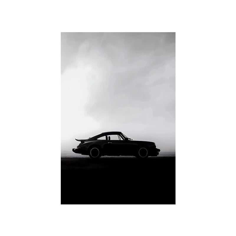 Vintage 911 Sports Car Canvas Print – Black & White Wall Art Canvas Wall Art Qst Z2162 20x30cm Unframed