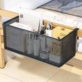 Bedside Hanging Storage Basket – Metal Space-Saving Organizer Hanging Storage Basket Qme Black