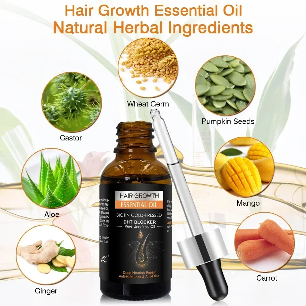 Biotin Hair Growth Oil & DHT Blocking Shampoo Boost | Qme Hair Growth Treatment Qme