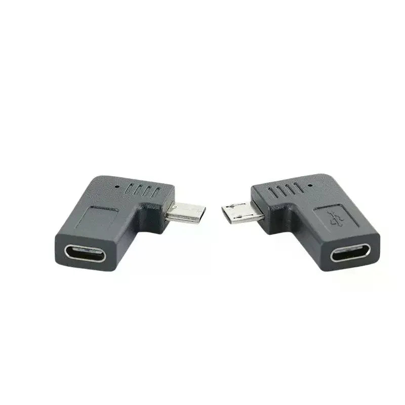 90° Micro USB to USB-C OTG Adapter | Fast Charge & Data USB OTG Adapter Qme