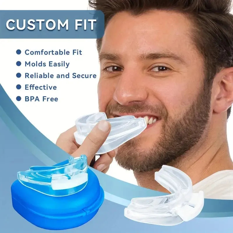 Adjustable Silicone Night Mouth Guard – Teeth Grinding & Snoring Night Mouth Guard Qst