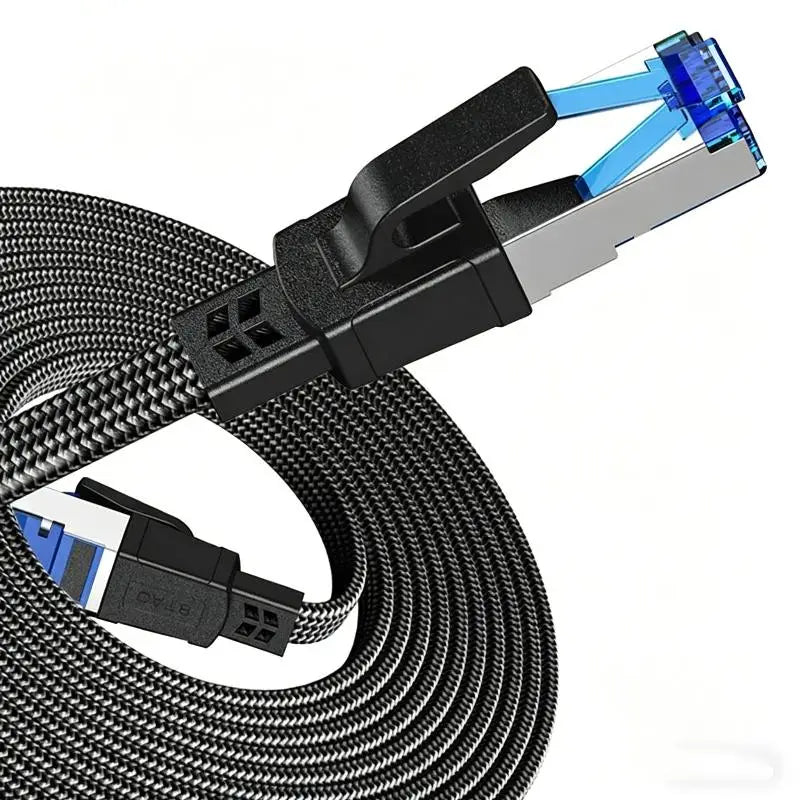 Cat8 Ethernet Cable 40Gbps 2000MHz High-Speed Patch Cord RJ45 Ethernet Patch Cord Qme