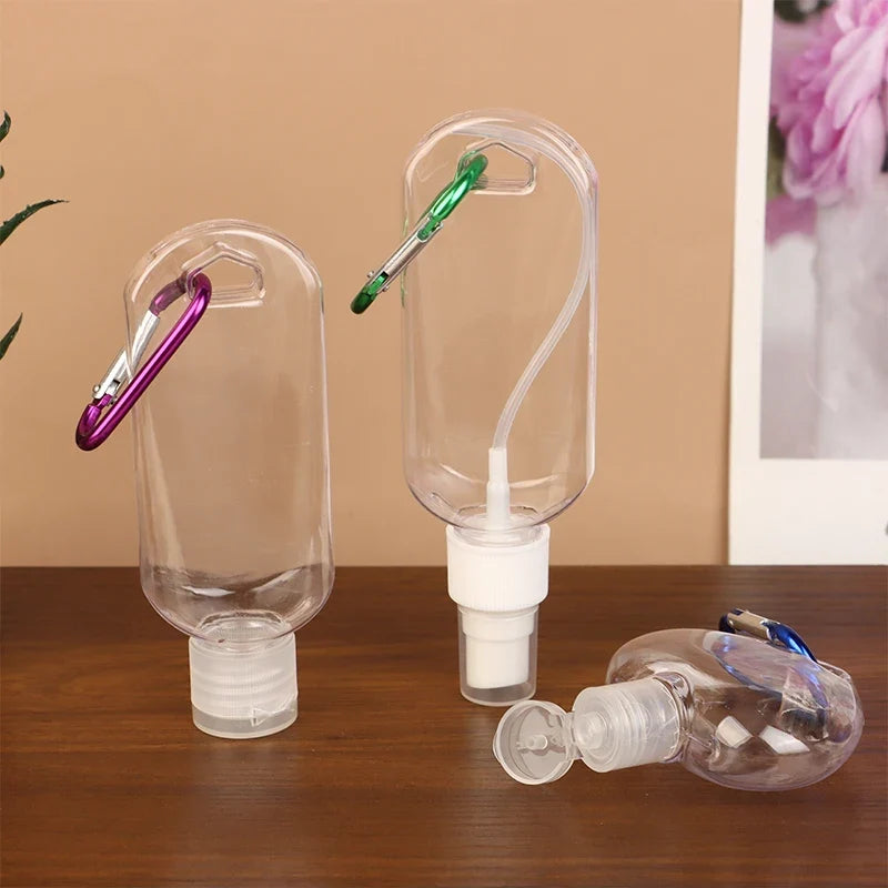 Travel Bottles Carabiner Hook Flip Cap – Lotion & Perfume Travel Bottle Set Qme