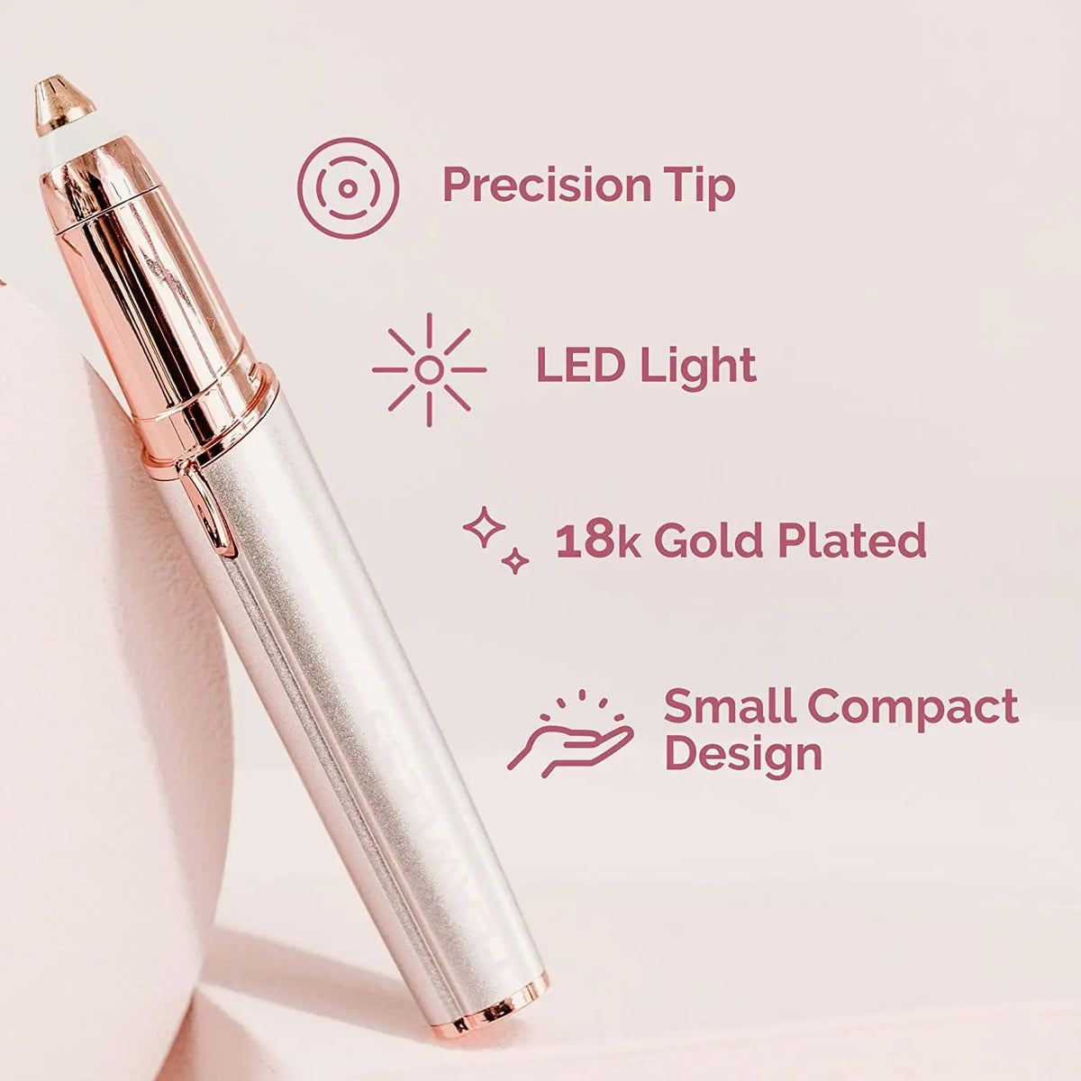 Flawless Brows Electric Eyebrow Trimmer with LED Light Electric Eyebrow Trimmer Qme