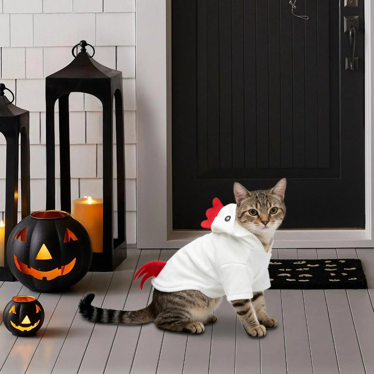 Dog Chicken Costume – Funny Thanksgiving Outfit Small & Medium Dogs Pet Costume Qme